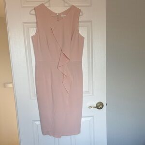 Calvin Klein Blush Ruffle Midi Dress